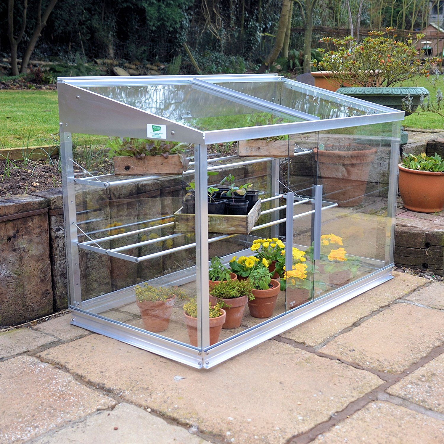 Hall's Jumbo Coldframe is placed here on the terrace in Viller the Garden